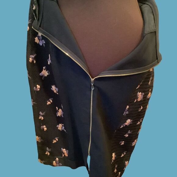 Roland Mouret Black Floral Skirt Sz 10 - Picture 4 of 5